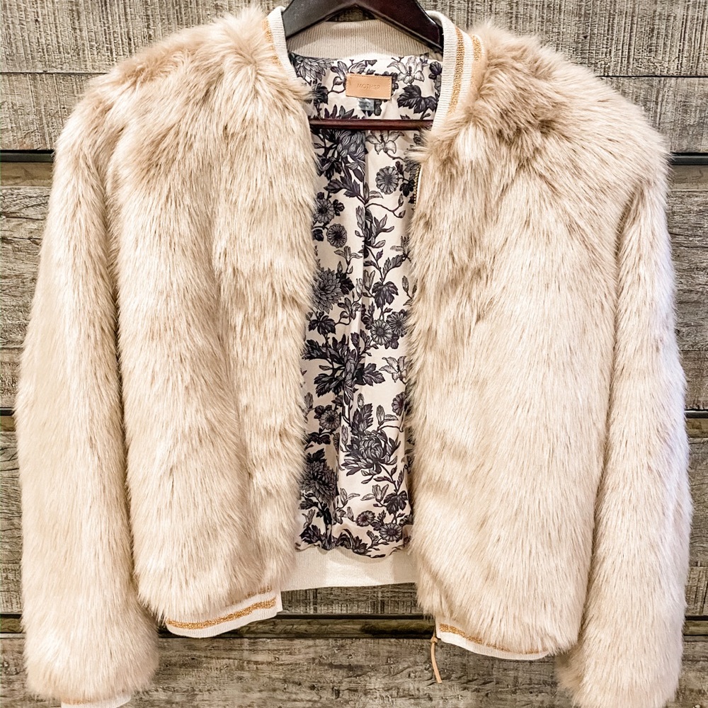 Mother The Letterman Faux Fur Jacket - Picture 4 of 5
